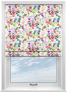 Bluebellgray Flora, Cerise - Roman Blind